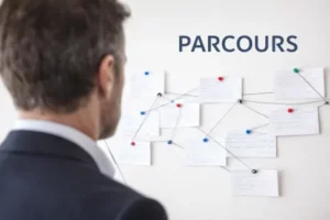 parcours professionnel en conseil stratégique illustré par une cartographie de compétences et d’expériences structurées.