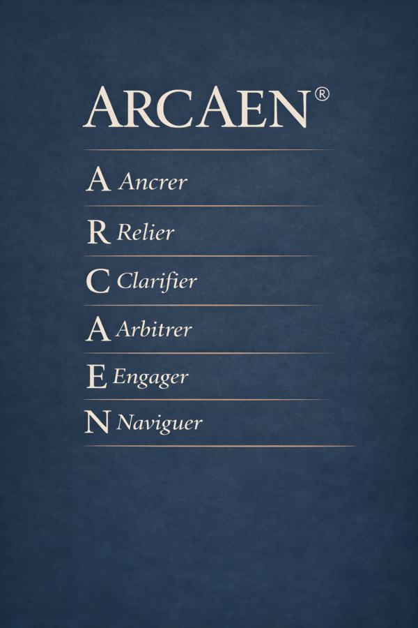 ARCAEN® - Ancrer Relier Clarifier Arbitrer Engager Naviguer - cabinet conseil en stratégie Angers